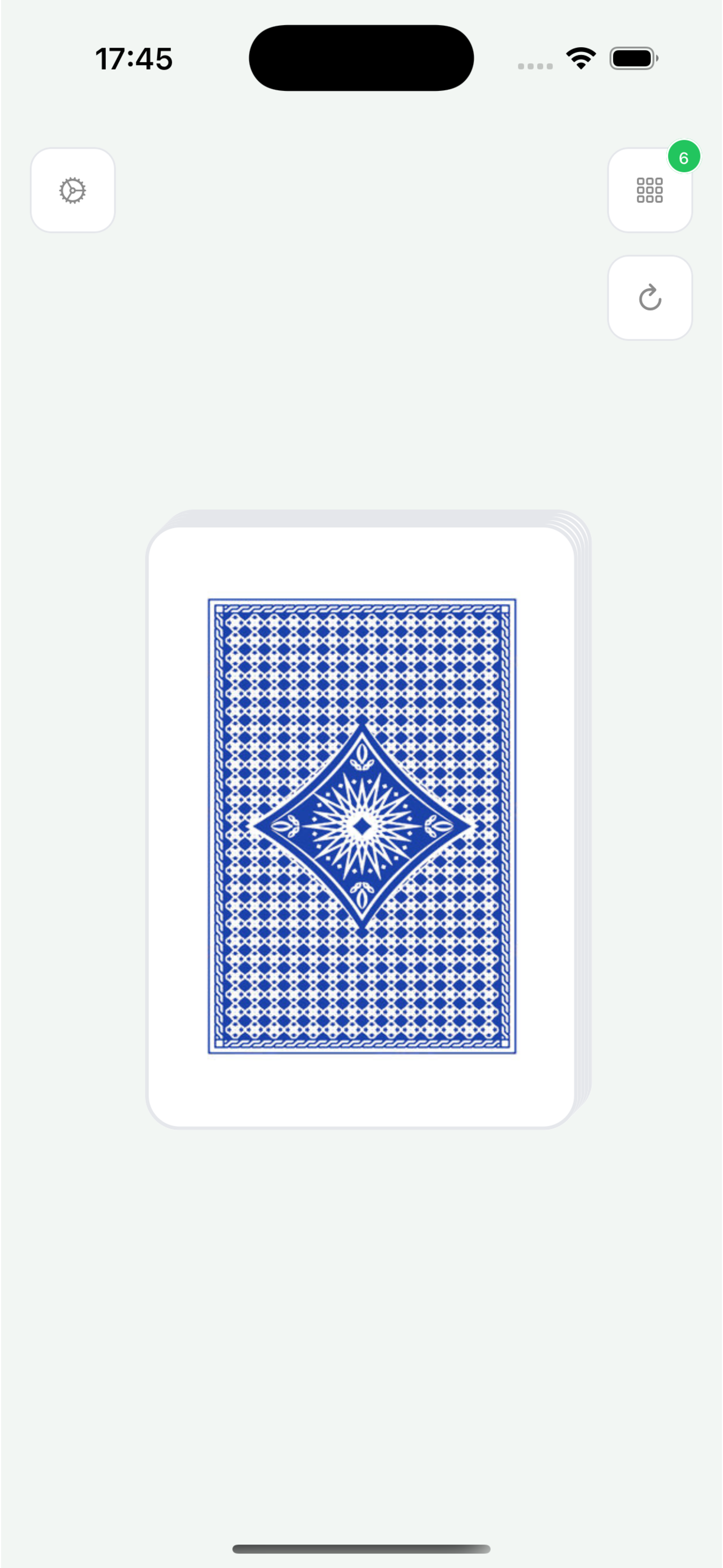 トランプ引くだけアプリのメイン画面 - カードを引く前の状態